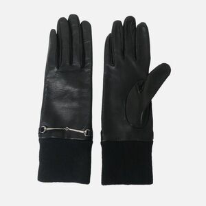 Gucci Horsebit Black Leather Gloves